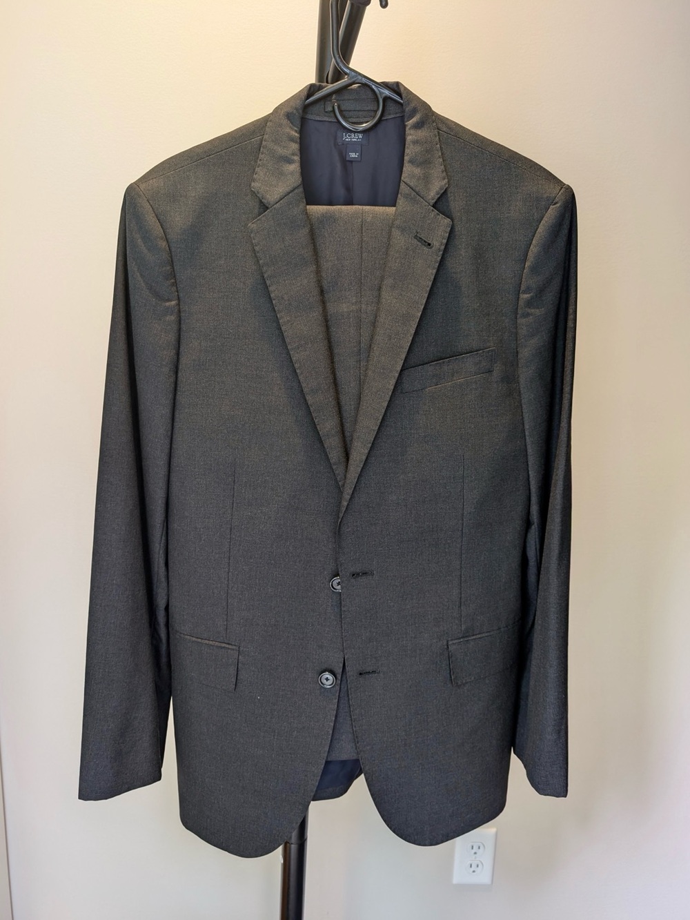 J. Crew Men's Dark Charcoal Two-Button Suit